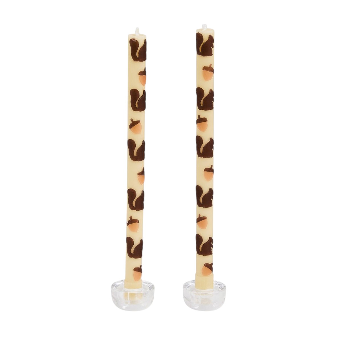 MacKenzie-Childs Squirrels and Acorns Dinner Candles, Set of 2