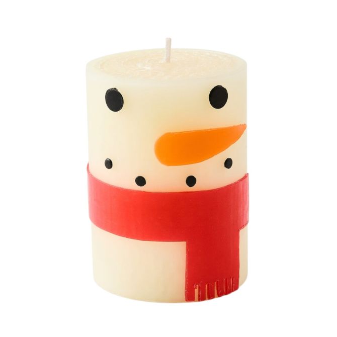 MacKenzie-Childs Snowman Pillar Candle, 4"