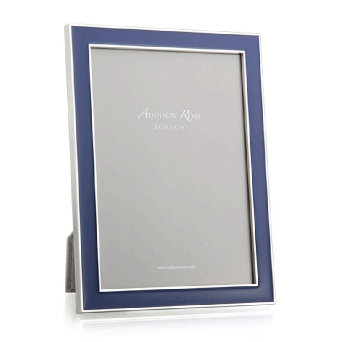 Addison Ross Navy Blue Enamel & Silver Frame, 5" x 7"