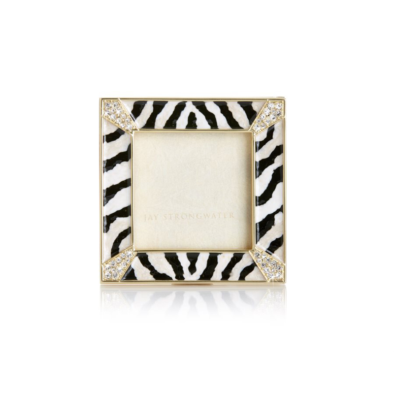 Jay Strongwater Leland Zebra Striped PavÃÆÃâÃâÃÂ© Corner Square Frame, 2