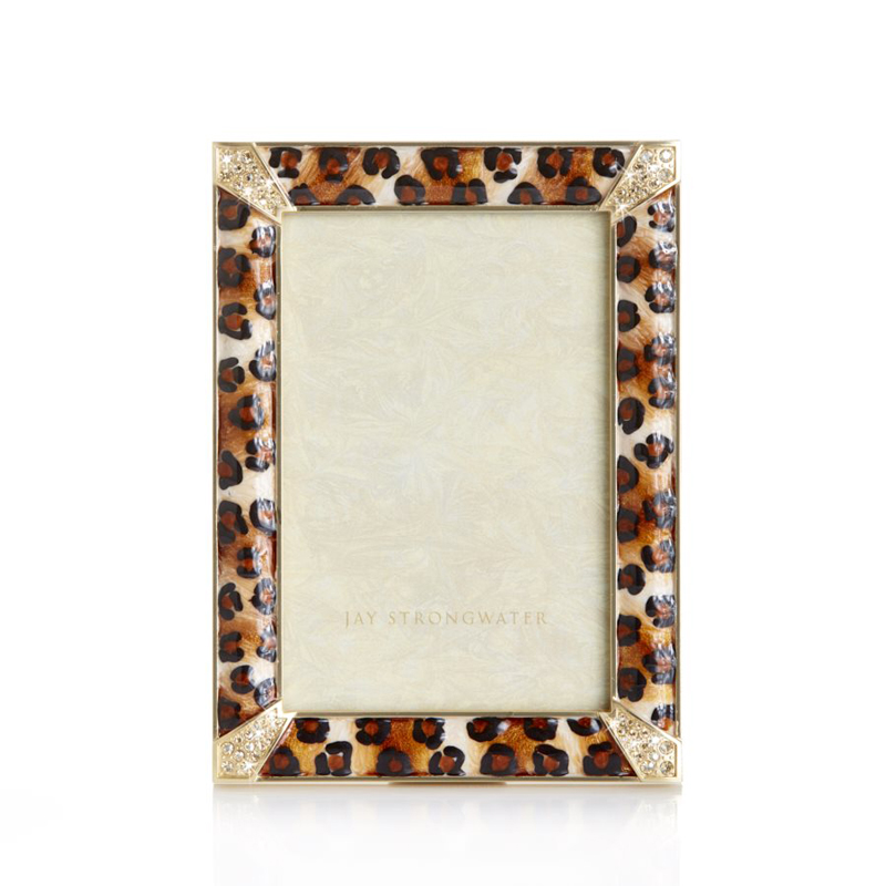 Jay Strongwater Leonard Leopard Spotted PavÃÆÃâÃâÃÂ© Corner Frame, 4x6
