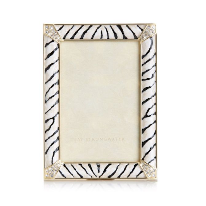 Jay Strongwater Zebra Striped PavÃÆÃâÃâÃÂ© Corner Frame, 4x6