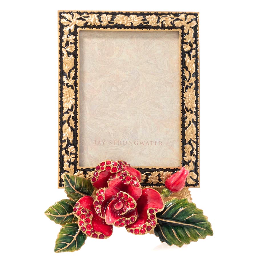 Jay Strongwater Kaylee Rose 3x4 Frame, Night Bloom