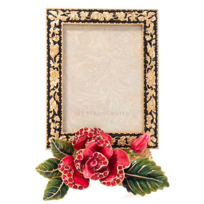 Jay Strongwater Kaylee Rose 3x4 Frame, Night Bloom