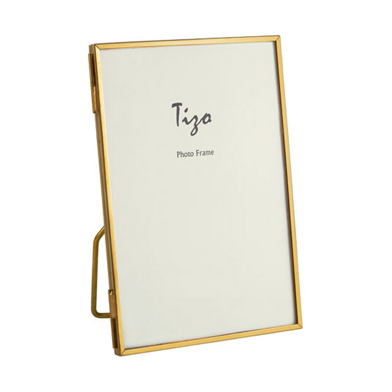 Tizo Ultra Slim Gold Tone Brass Photo Frame, 5x5