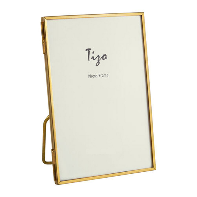 Tizo Ultra Slim Gold Tone Brass Photo Frame, 2x3