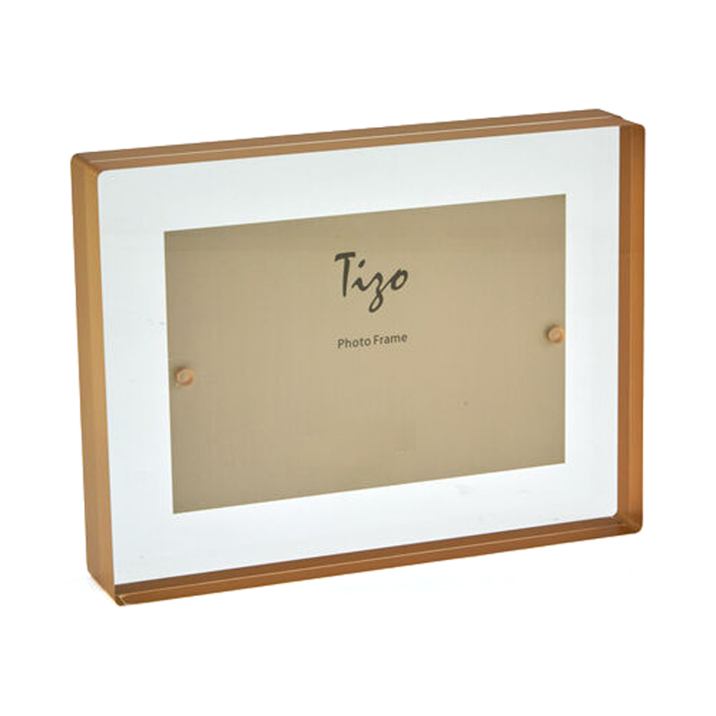Tizo Acrylic Gold Tone Block Border Frame, 5x7