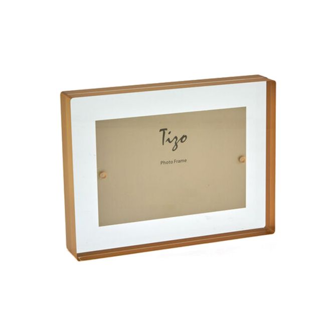 Acrylic Block Photo Frame - Gold, 4x6