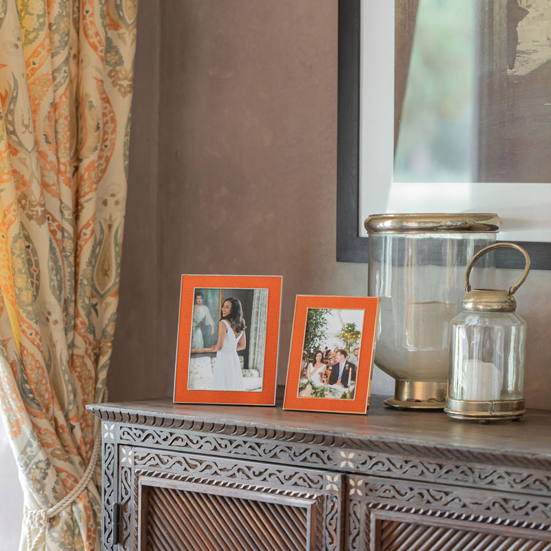 Addison Ross Orange Snake and Silver Frame, 4x6