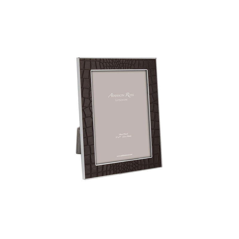 Addison Ross Chocolate Croc and Silver Frame, 4x6