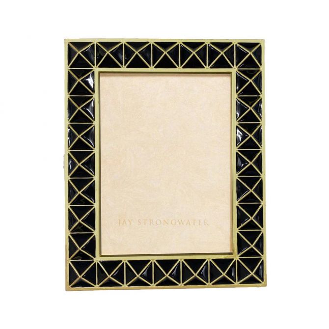 Jay Strongwater Abaculus Pyramid 3x4 Frame, Onyx