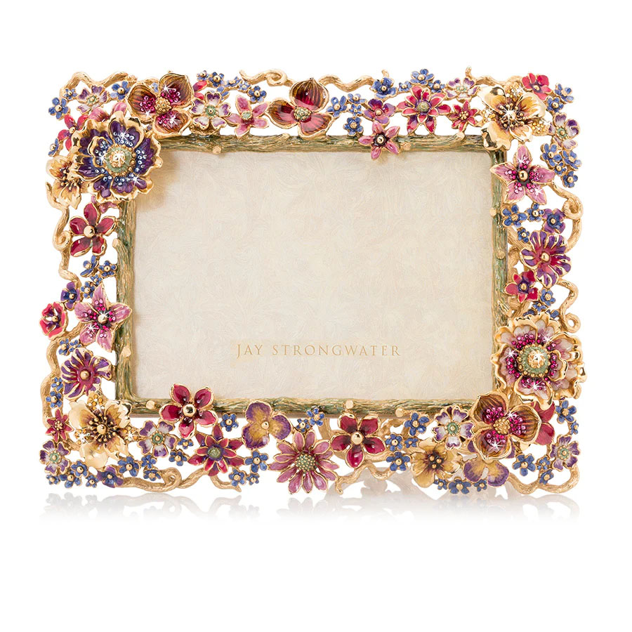 Jay Strongwater Ophelia Cluster Floral 5x7 Frame, Bouquet
