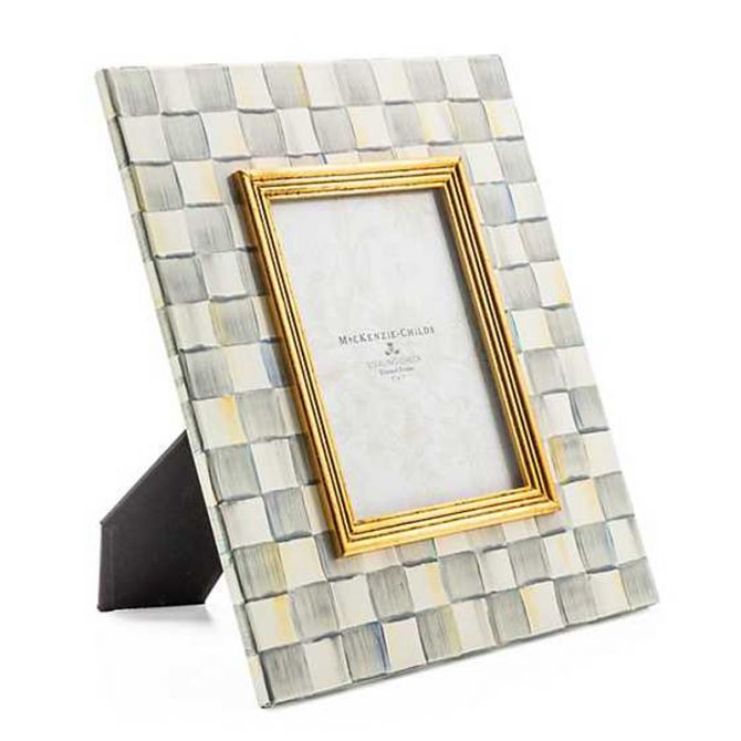 MacKenzie-Childs Sterling Check Enamel Frame, 5x7