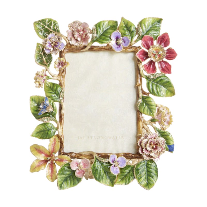 Jay Strongwater Lars Dutch Floral 5x7 Frame, Flora SPF5879256