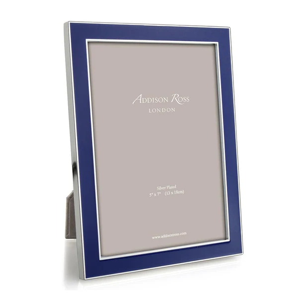 Addison Ross Royal Blue Enamel and Silver Frame, 5x7