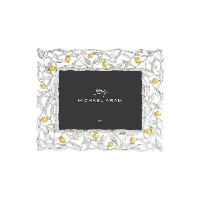 Michael Aram Pomegranate Silver and Yellow Gold Frame, 5x7