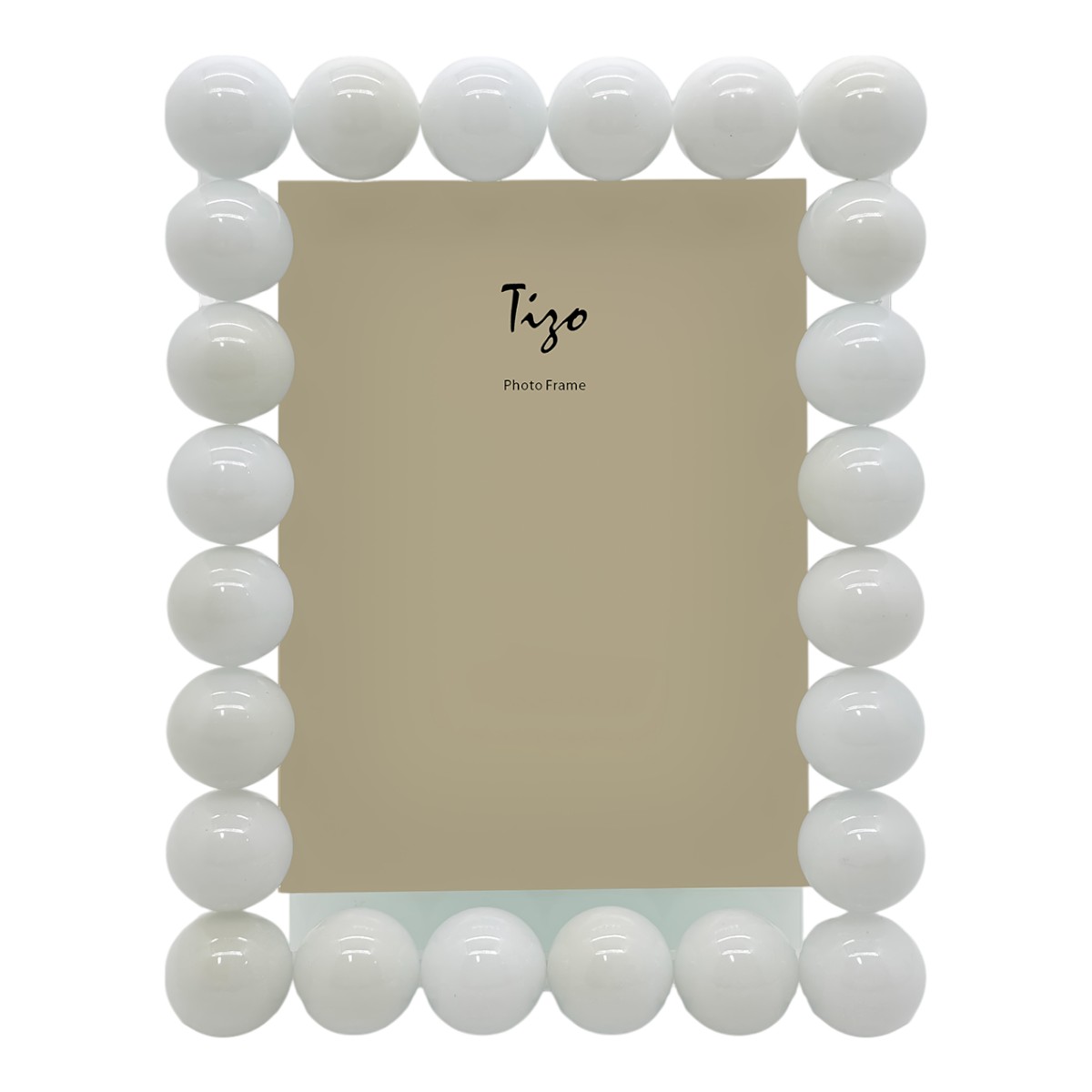 Tizo Crystal Glass Single Bubble White Frame, 5x7