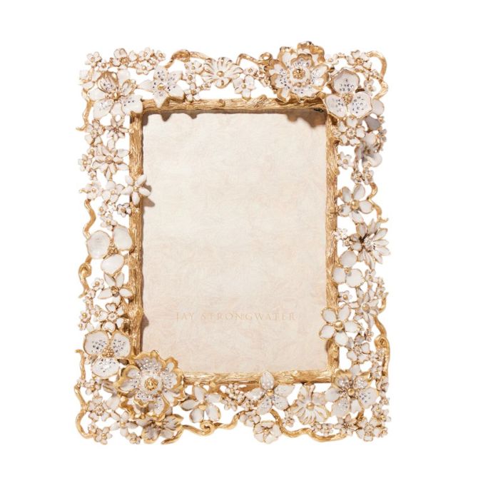 Jay Strongwater Ophelia White Opal Frame, 5x7
