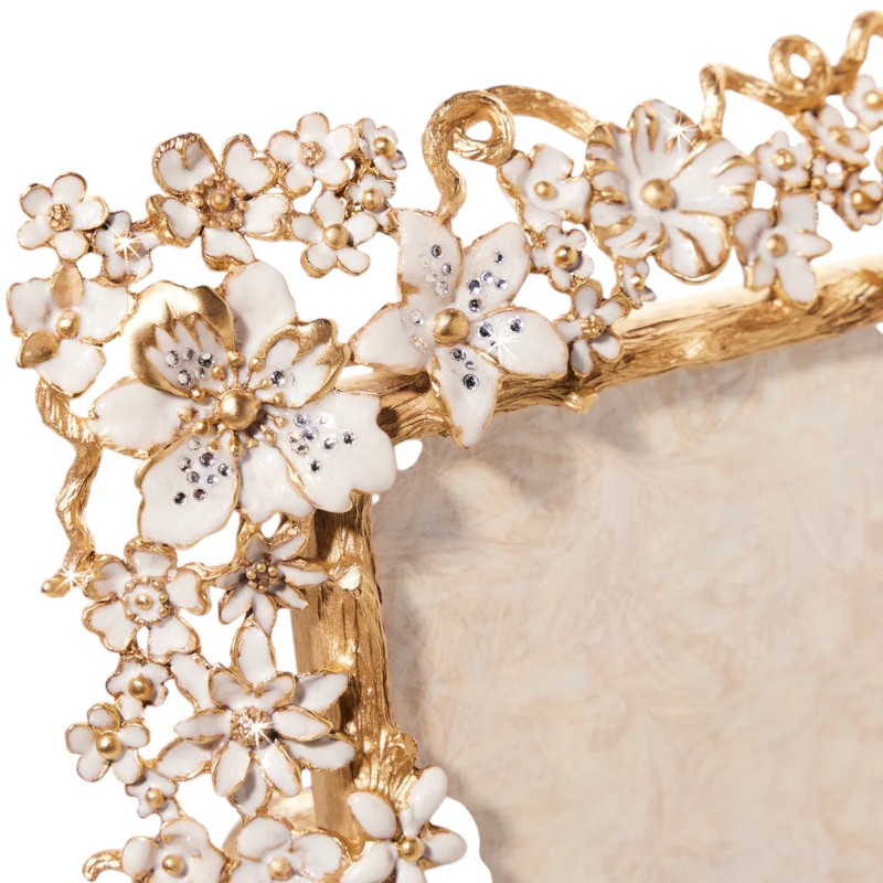 Jay Strongwater Ophelia White Opal Frame, 5x7