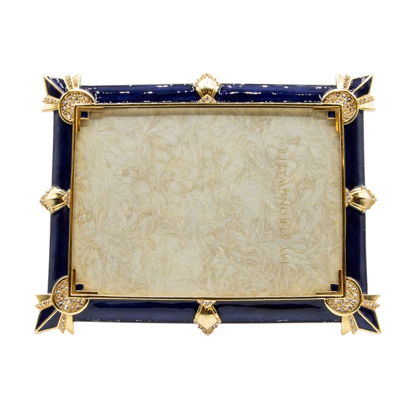 Jay Strongwater Geraldine Art Deco Delft Garden Frame, 5x7
