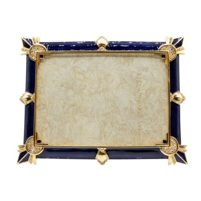 Jay Strongwater Geraldine Art Deco Delft Garden Frame, 5x7