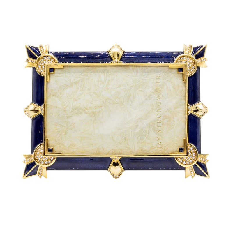 Jay Strongwater Ruth Art Deco Delft Garden Frame. 4x6