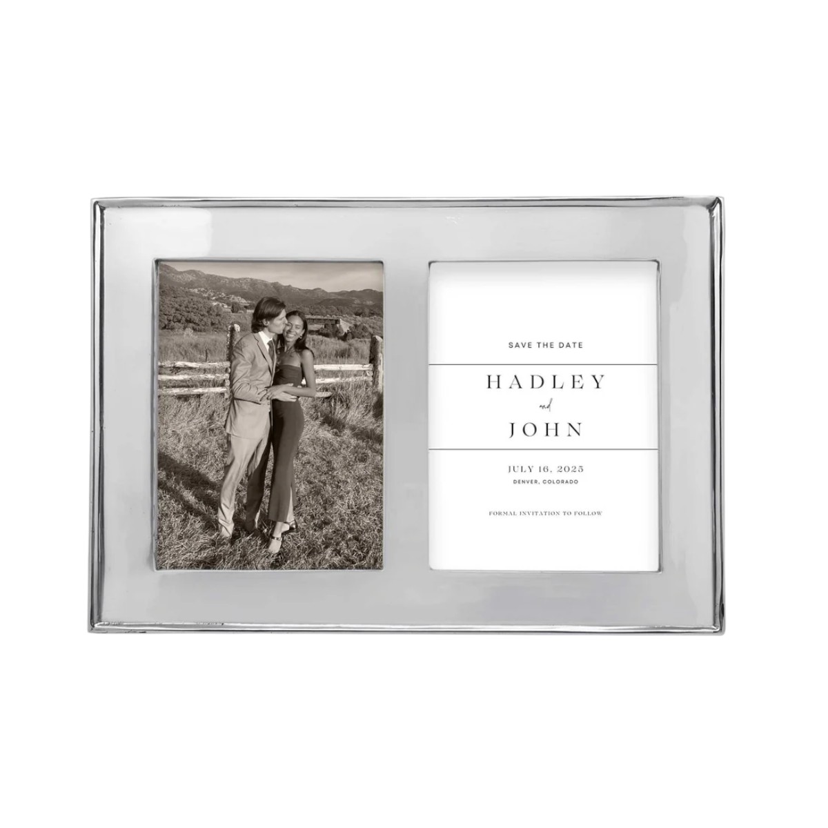Mariposa Signature Engravable Double Frame, 5x7