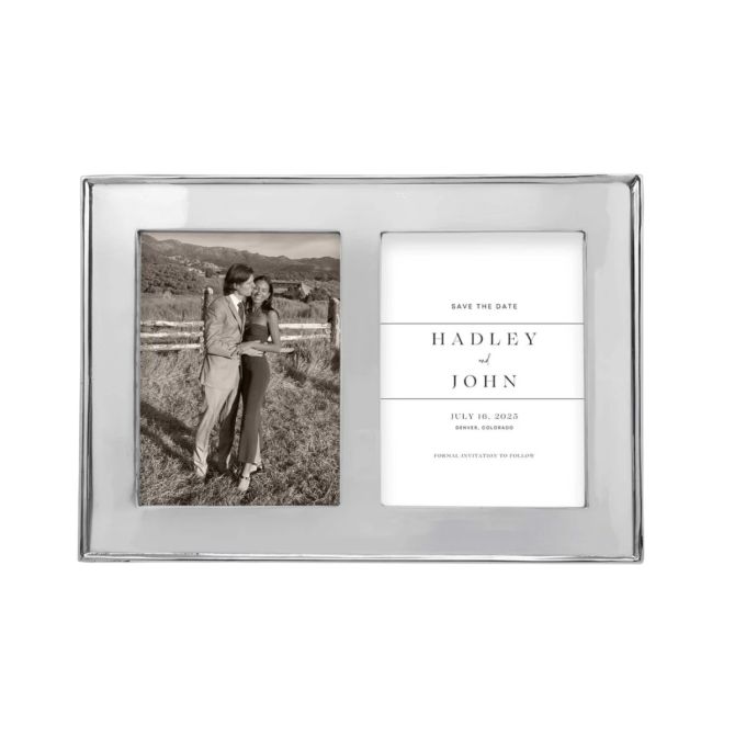 Mariposa Signature Engravable Double Frame, 5x7