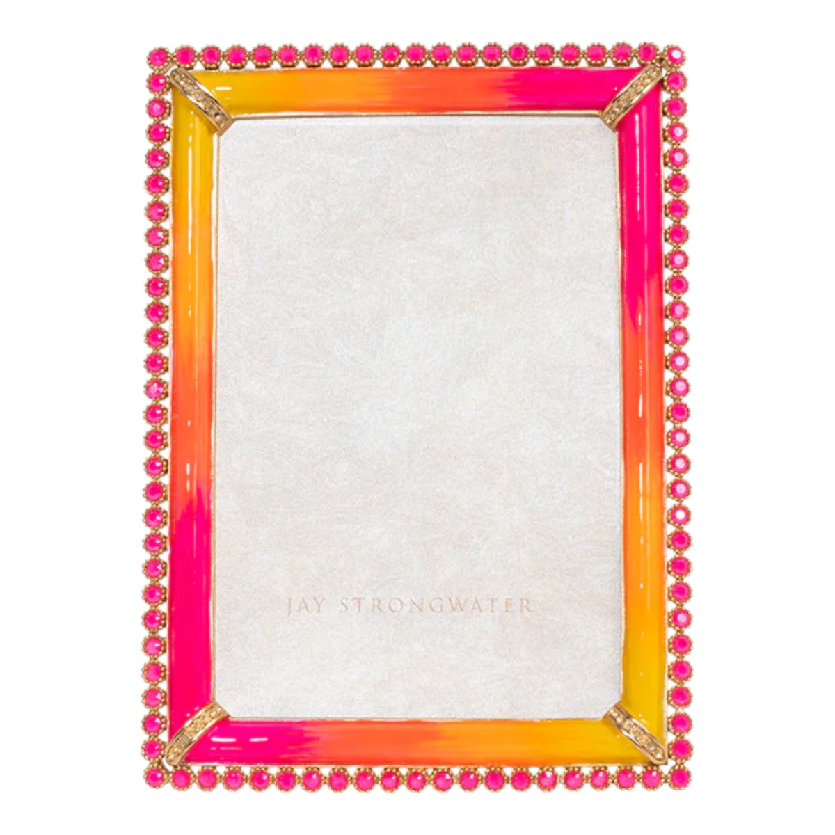 Jay Strongwater Lorraine Stone Edge Electric Pink Frame, 4x6
