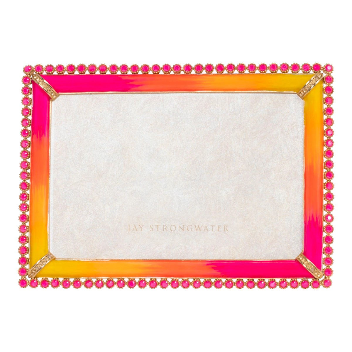 Jay Strongwater Lorraine Stone Edge Electric Pink Frame, 4x6