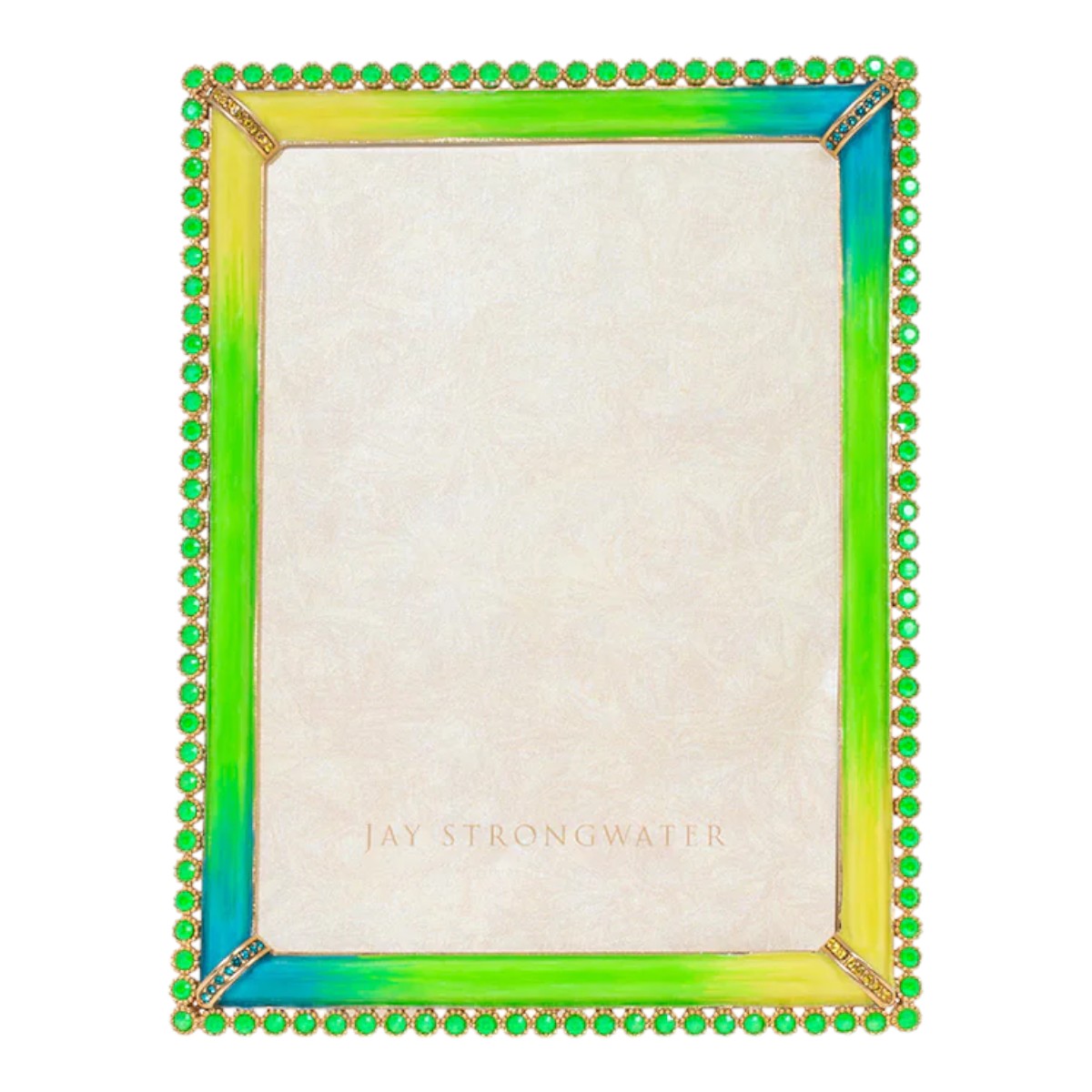 Jay Strongwater Lucas Stone Edge Electric Green Frame, 5x7