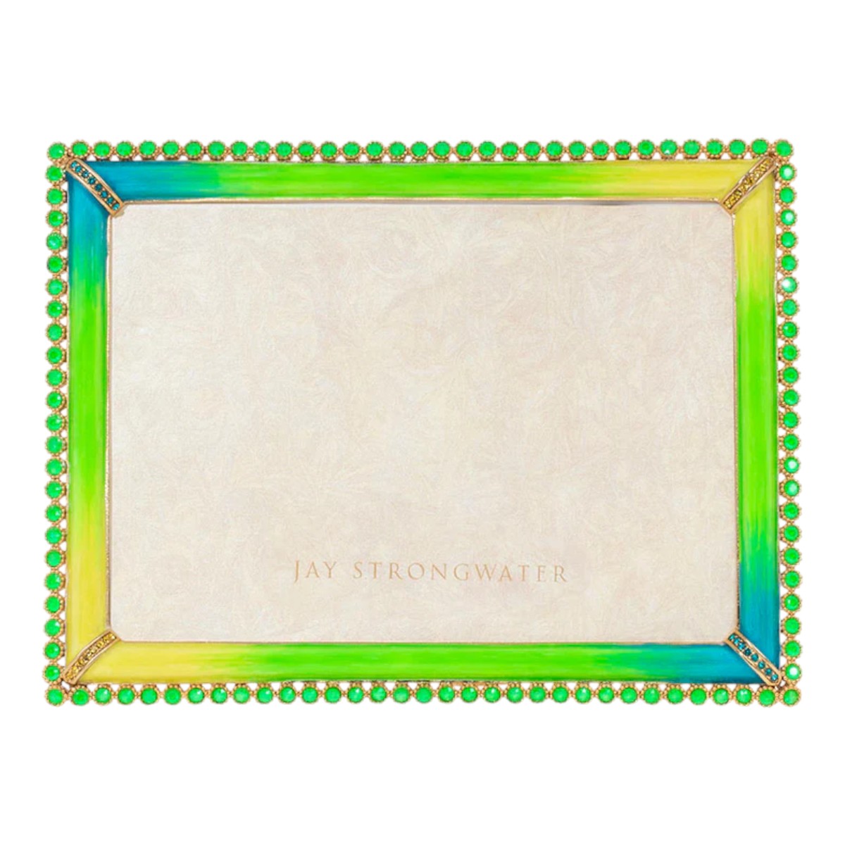 Jay Strongwater Lucas Stone Edge Electric Green Frame, 5x7