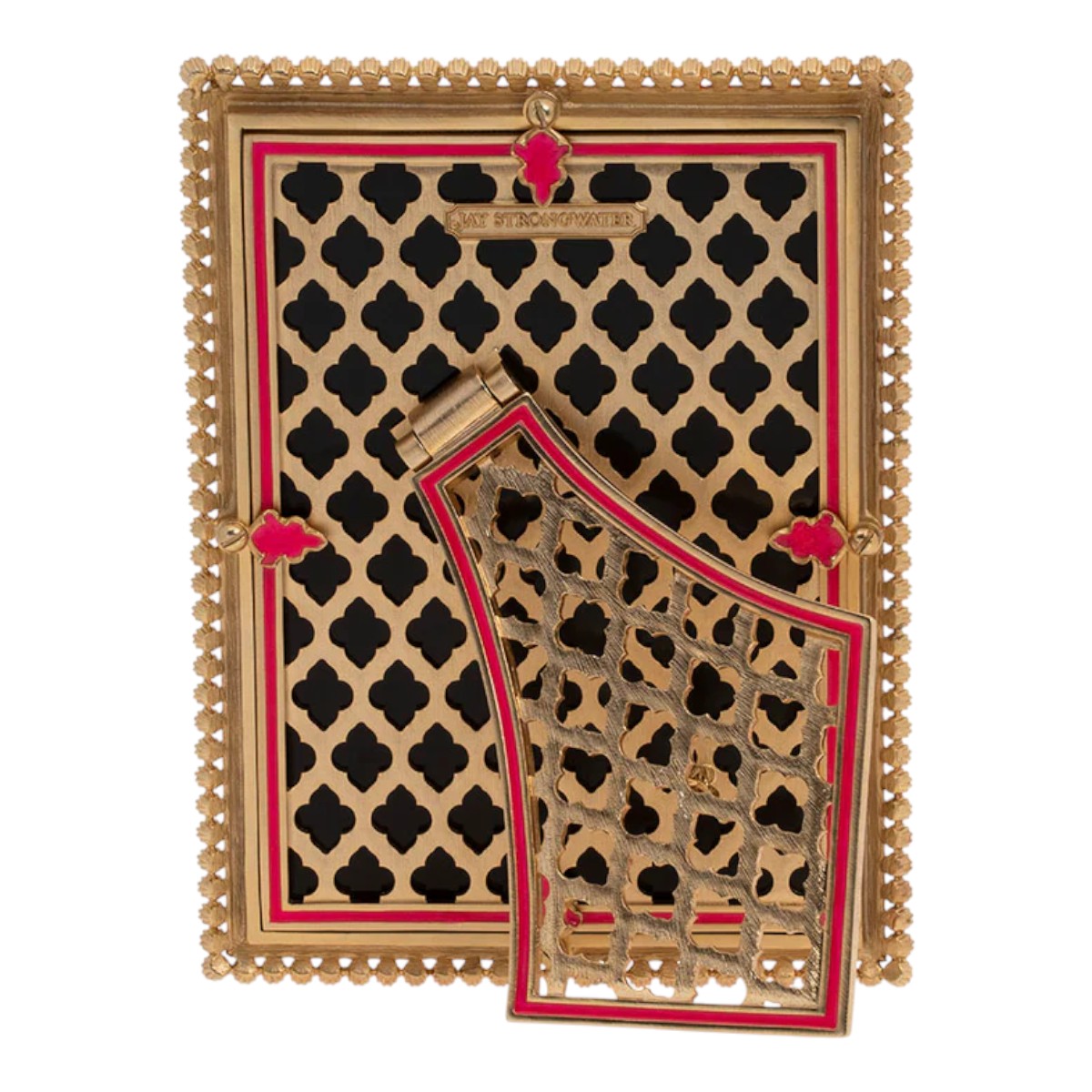 Jay Strongwater Lucas Stone Edge Electric Pink Frame, 5x7