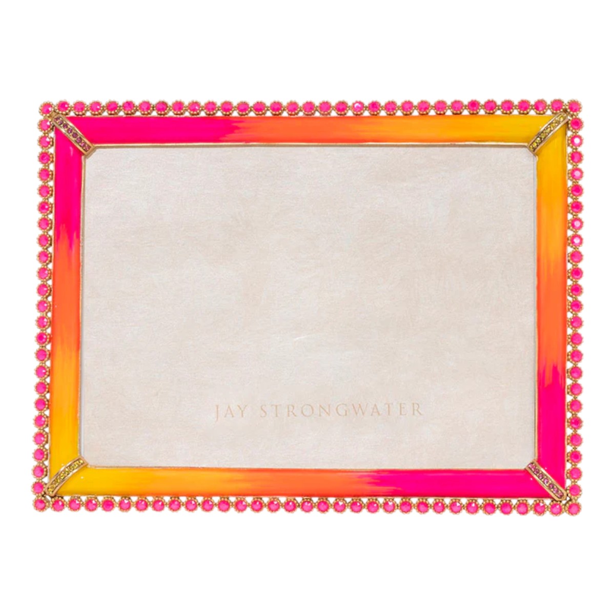 Jay Strongwater Lucas Stone Edge Electric Pink Frame, 5x7