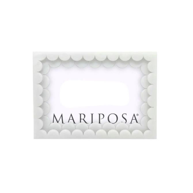 Mariposa White Acrylic Double Scallop Frame, 4x6