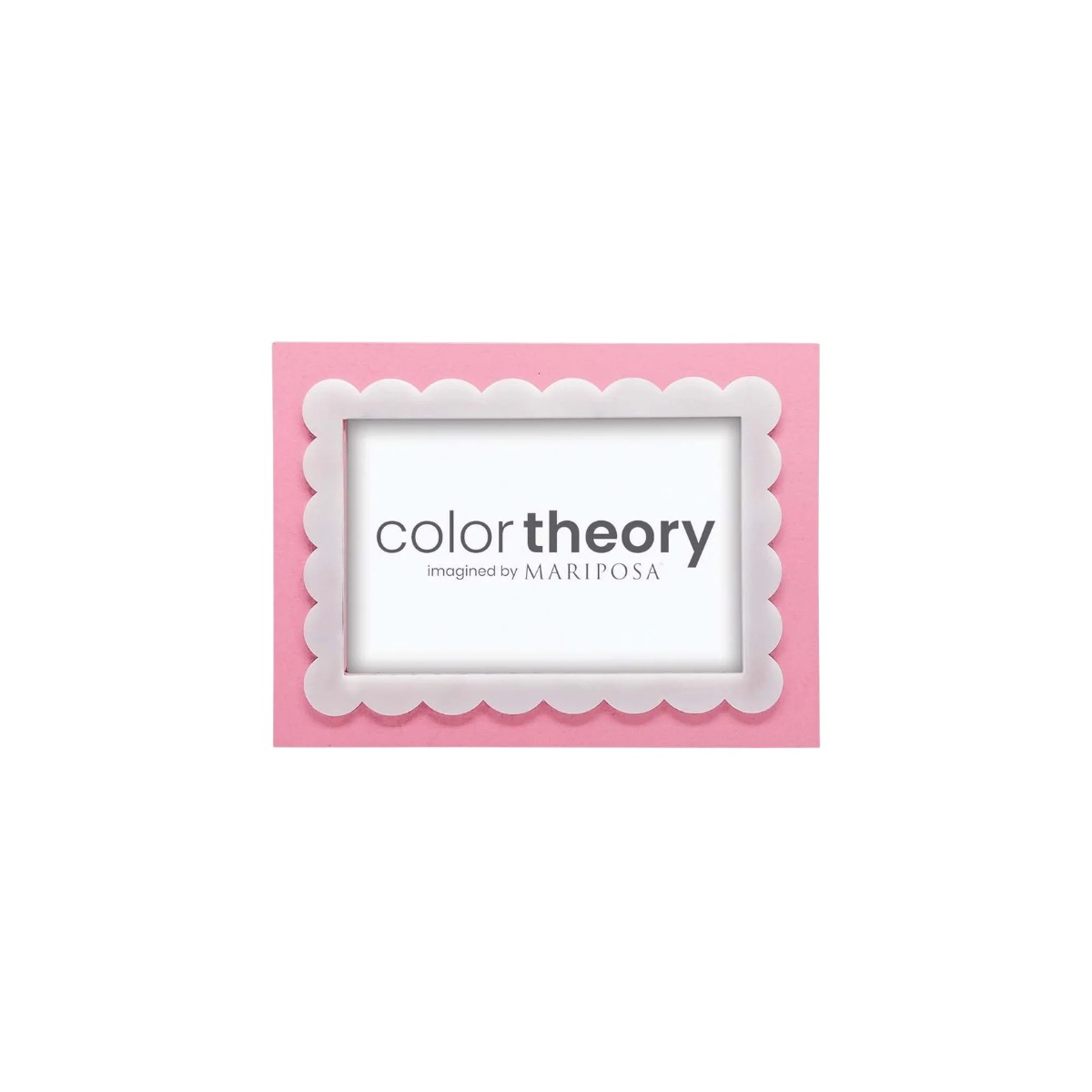 Mariposa Pink with White Scalloped Acrylic Border Frame, 4x6
