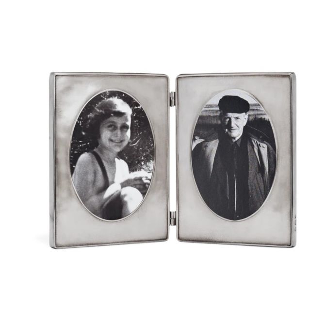 Match Pewter Piedmonte Velluto Oval Double Frame, Large