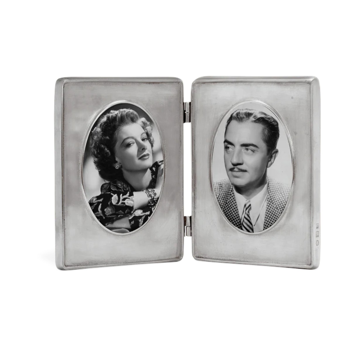 Match Pewter Piedmonte Velluto Oval Double Frame, Small