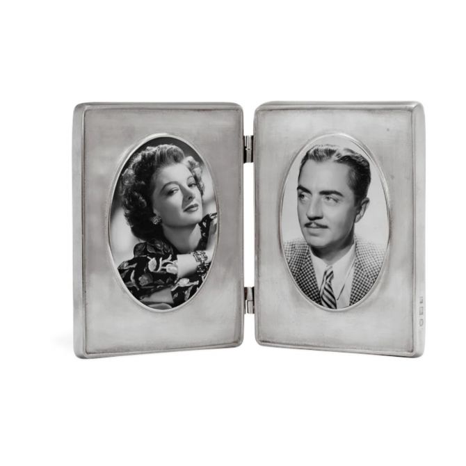 Match Pewter Piedmonte Velluto Oval Double Frame, Small