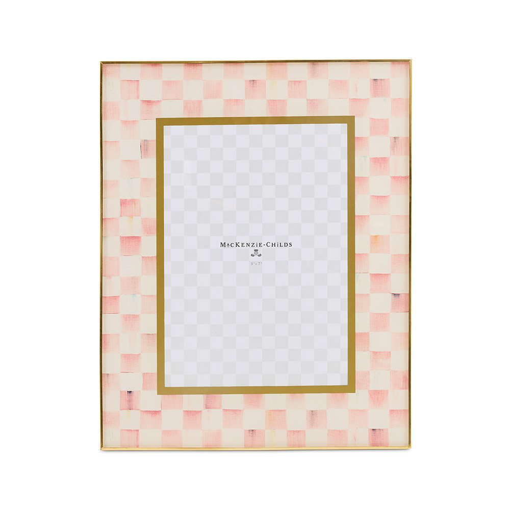 MacKenzie-Childs Rosy Check Glass Frame, 5x7