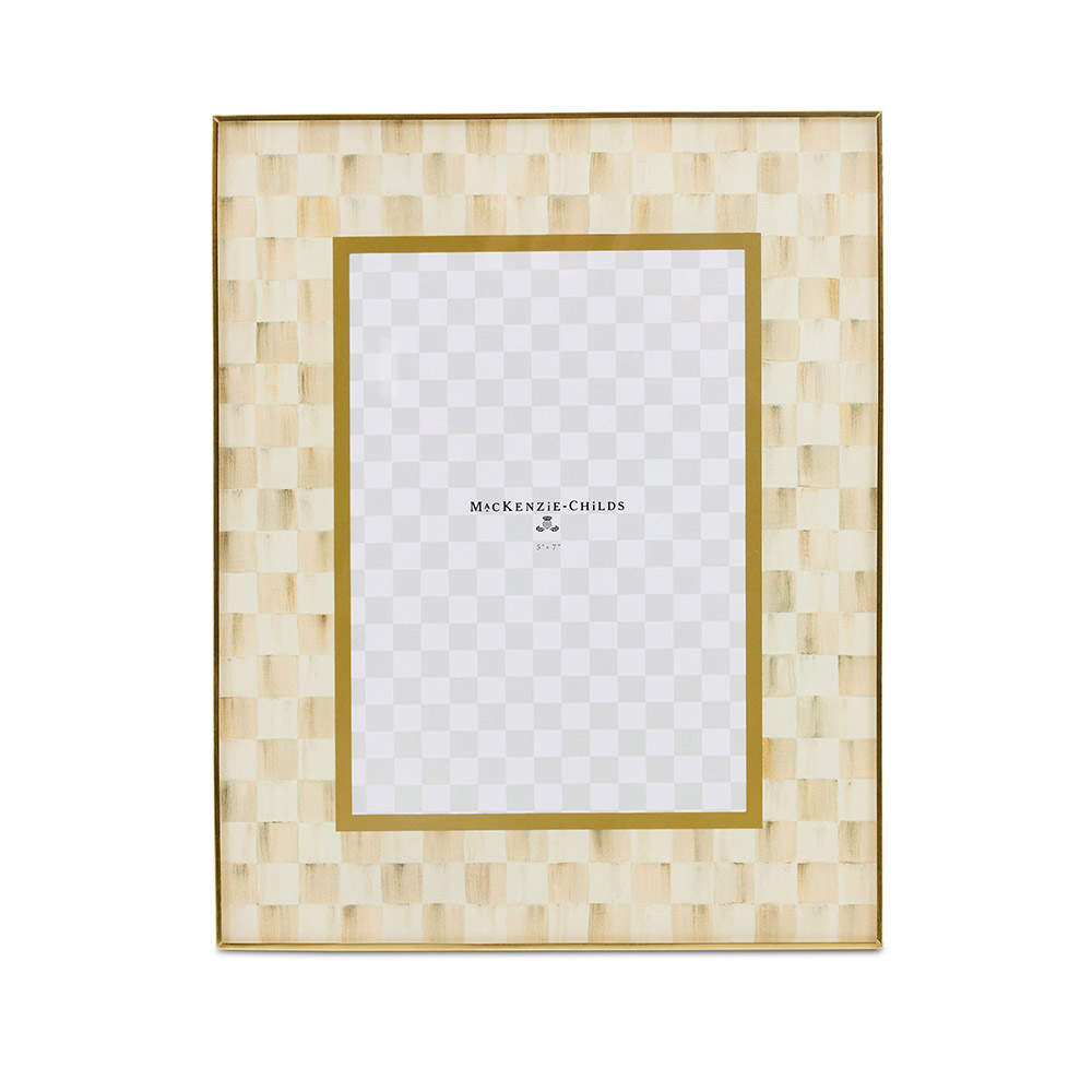 MacKenzie-Childs Mocha Check Glass Frame, 5x7