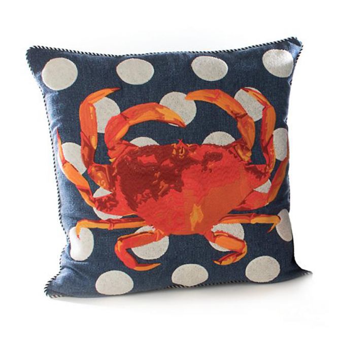 MacKenzie-Childs Crab Outdoor Accent Pillow