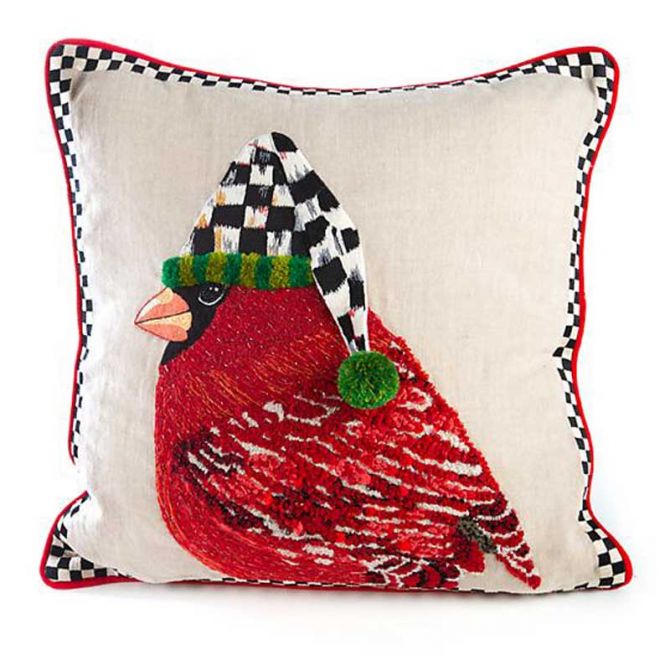 MacKenzie-Childs Night Cap Cardinal Pillow