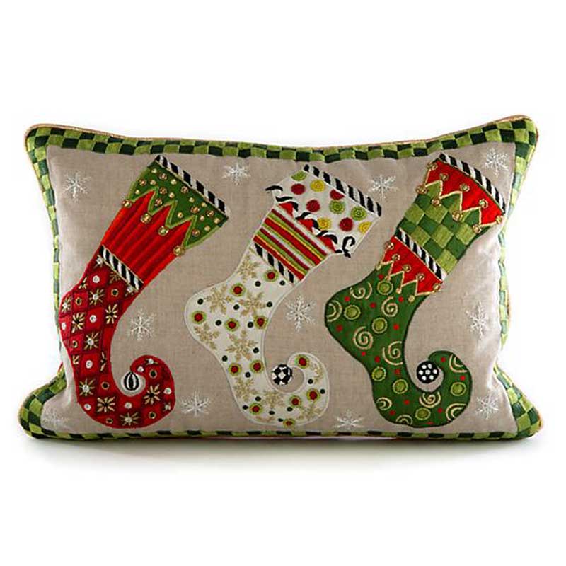 MacKenzie-Childs Elf Stockings Lumbar Pillow