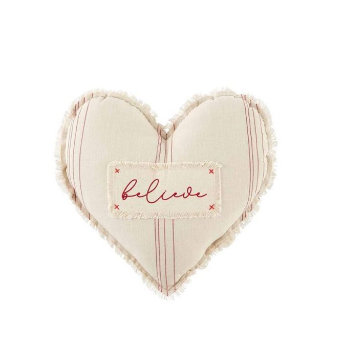 Mud Pie Christmas Shaped Pillow, Believe