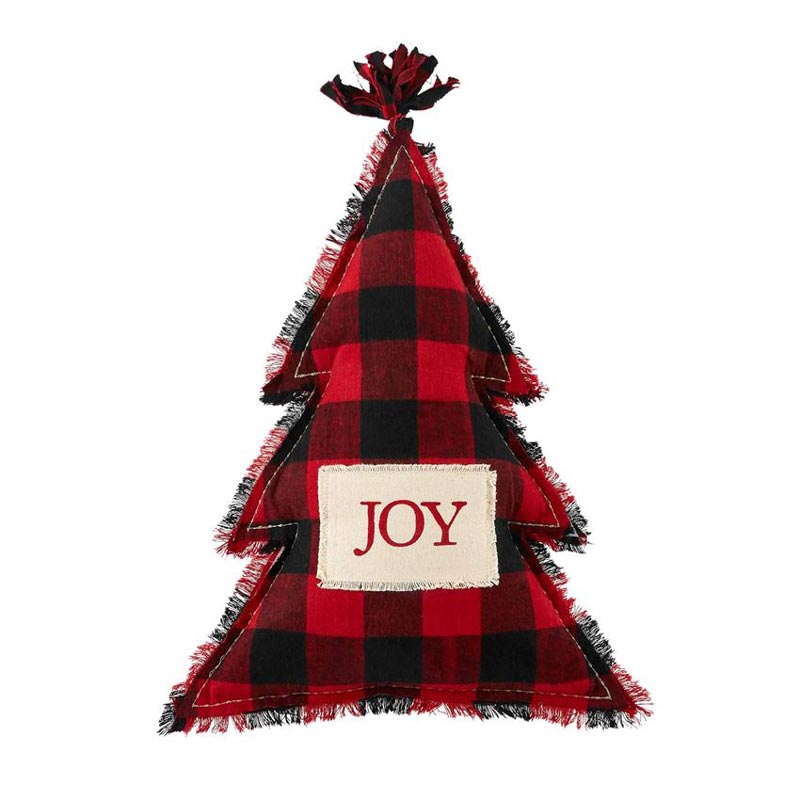 Mud Pie Christmas Shaped Tree Pillow, Merry