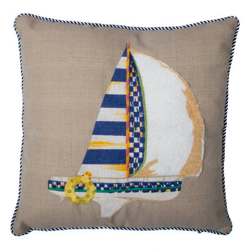 MacKenzie-Childs Sailboat Outdoor Accent Pillow