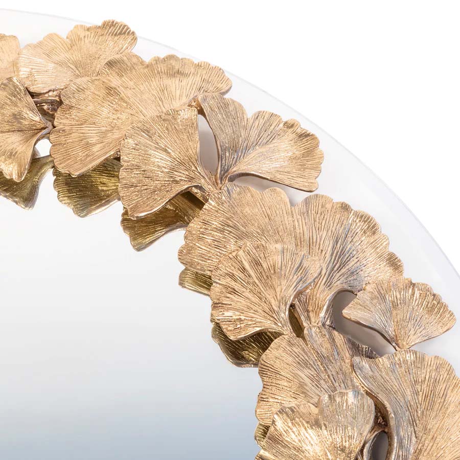 Jay Strongwater Everly Ginkgo Round Mirror, 18