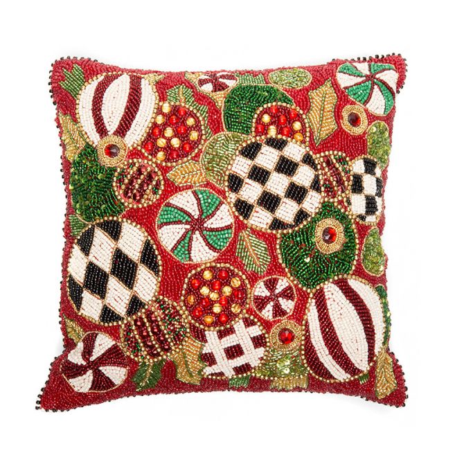 MacKenzie-Childs Jolly Ornaments Pillow