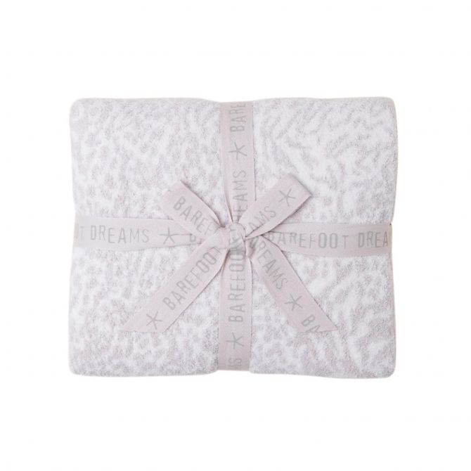 Barefoot Dreams CozyChic Wilderness Blanket, Cream and Stone